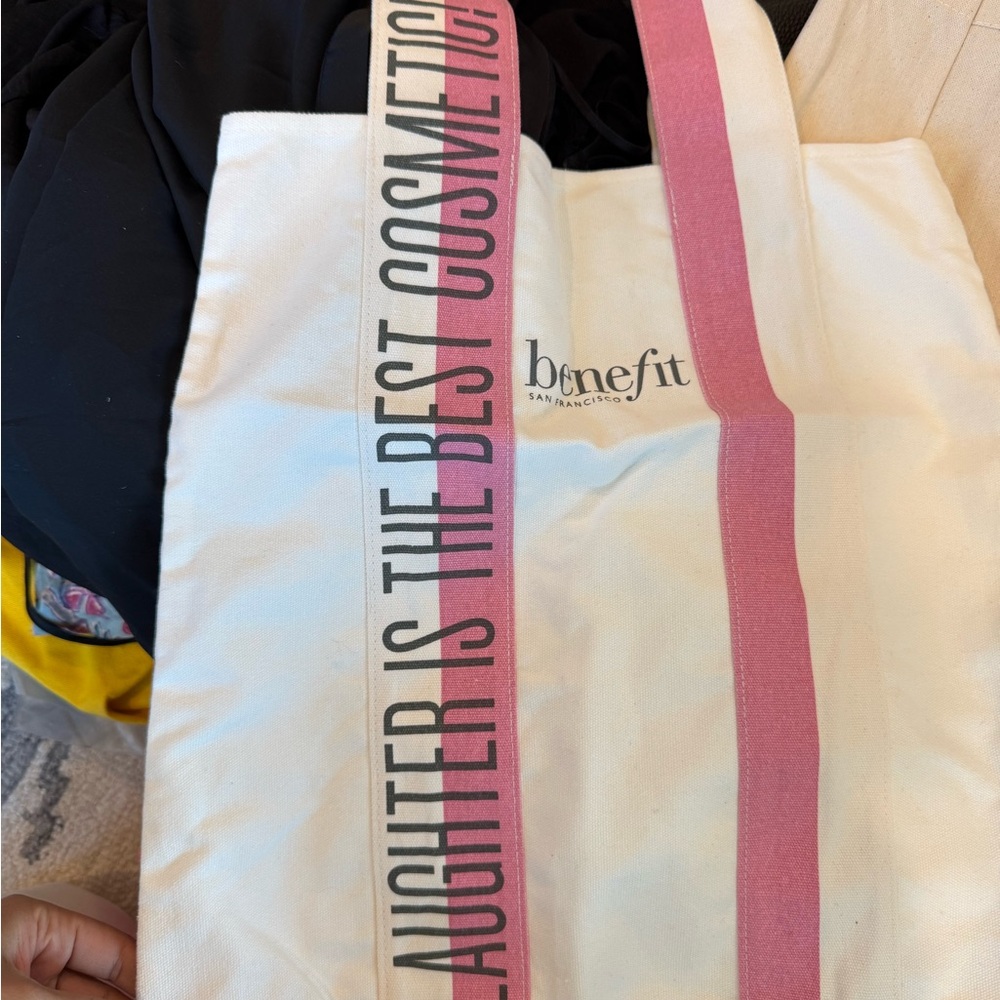 Benefit White and Pink Cosmetic Bags